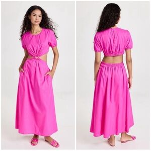 NEW Staud Calypso Cutout maxi Dress Bougainvillea Pink sz XS
